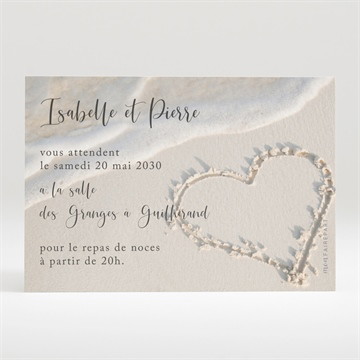 Carton d'invitation mariage dans le sable