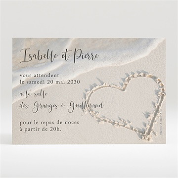 Carton d'invitation mariage dans le sable