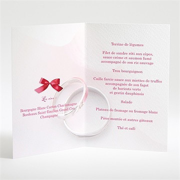 Menu mariage pluie de fleurs - Intérieur du menu