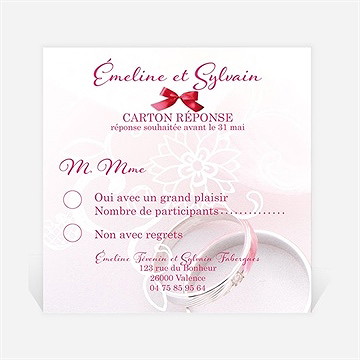 Carton réponse mariage pluie de fleurs