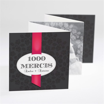 Remerciement mariage vintage noir et rouge