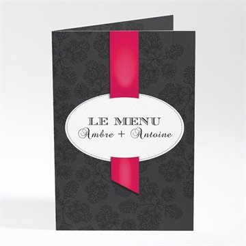 Menu mariage vintage noir et rouge