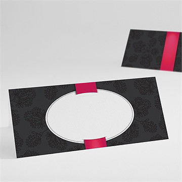 Marque-place mariage vintage noir et rouge