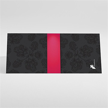 Marque-place mariage vintage noir et rouge - Dos du marque-place