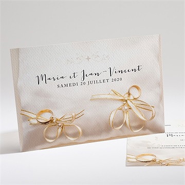 Faire-part mariage soie et nacré