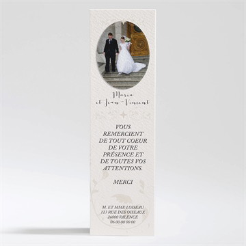 Remerciement mariage soie et nacré