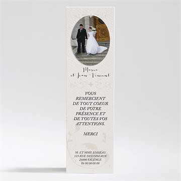 Remerciement mariage soie et nacré