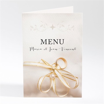 Menu mariage soie et nacré