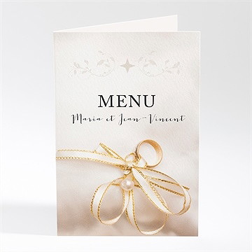 Menu mariage soie et nacré