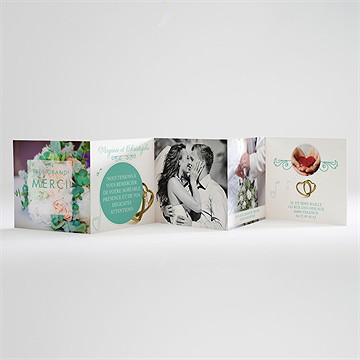 Remerciement mariage belle sérénade - Carton de remerciements ouvert