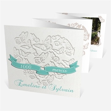 Remerciement mariage joli coeur avec banderole