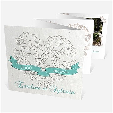 Remerciement mariage joli coeur avec banderole