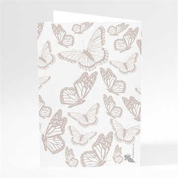 Menu mariage joli coeur avec banderole - Dos du menu