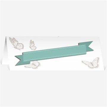 Marque-place mariage joli coeur avec banderole