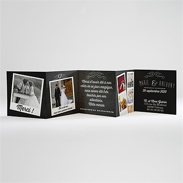 Remerciement mariage photomaton et ardoise - Intérieur du carton de remerciement