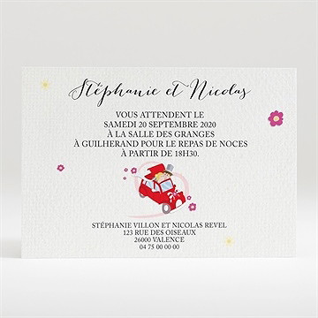 Carton d'invitation mariage en route vers notre bonheur