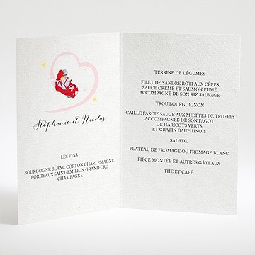 Menu mariage en route vers notre bonheur - Intérieur du menu