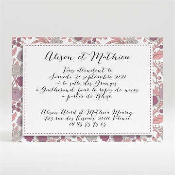 Carton d'invitation mariage liberty pastel vintage