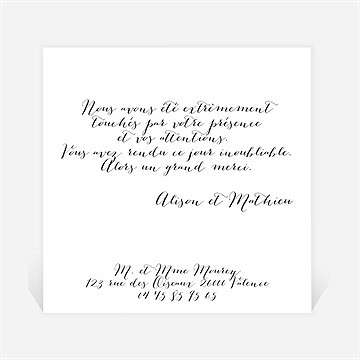 Remerciement mariage liberty pastel vintage - Dos de la carte