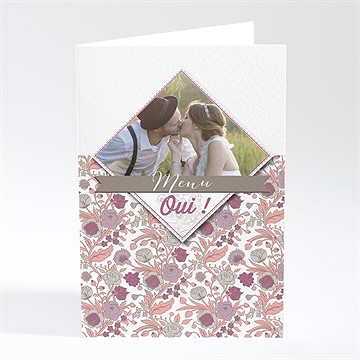 Menu mariage liberty pastel vintage