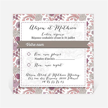 Carton réponse mariage liberty pastel vintage
