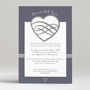 Faire-part mariage les amoureux - Dos du faire-part