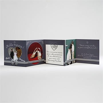 Remerciement mariage les amoureux - Intérieur du carton de remerciement