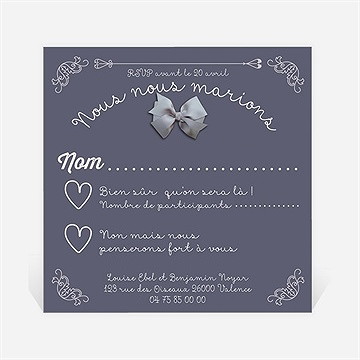 Carton réponse mariage les amoureux