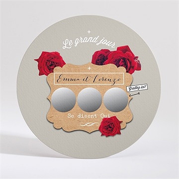 Faire-part mariage la surprise - Faire-part non gratté