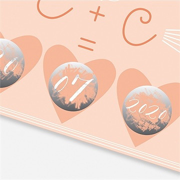 Faire-part mariage pastel surprise - Détail du faire-part