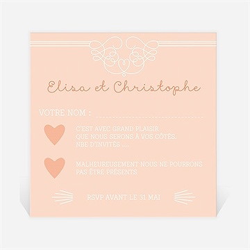 Carton réponse mariage pastel surprise