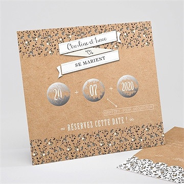 Faire-part mariage retro chic liberty