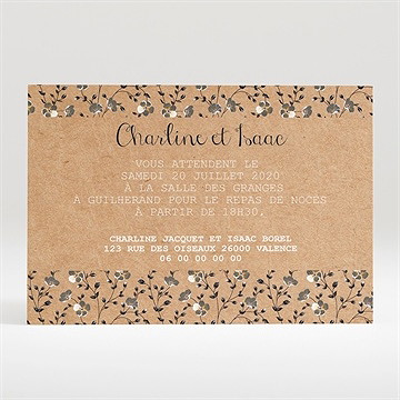 Carton d'invitation mariage retro chic liberty