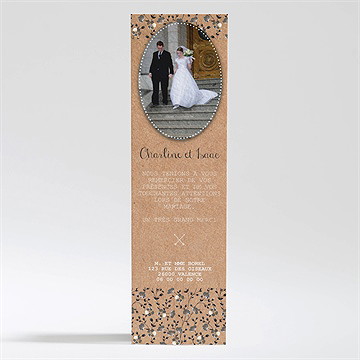 Remerciement mariage retro chic liberty