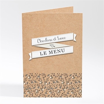 Menu mariage retro chic liberty