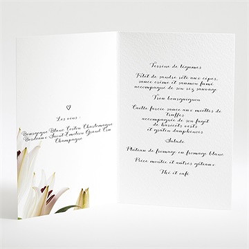 Menu mariage effet surprise - Intérieur du menu