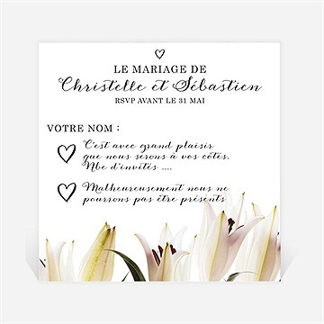 Carton réponse mariage effet surprise