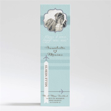 Remerciement mariage ticket première classe