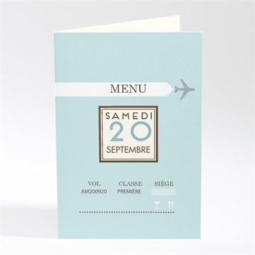 Menu mariage ticket première classe