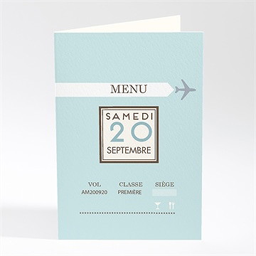 Menu mariage ticket première classe