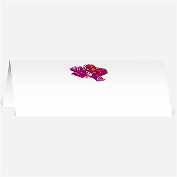 Marque-place mariage jolies fleurs roses