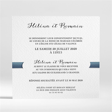 Faire-part mariage étiquettes trompe l'oeil - Dos du faire-part