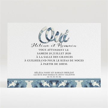 Carton d'invitation mariage étiquettes trompe l'oeil