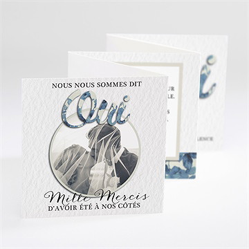 Remerciement mariage étiquettes trompe l'oeil