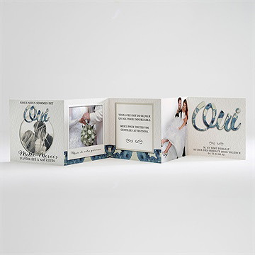 Remerciement mariage étiquettes trompe l'oeil - Carton de remerciements ouvert