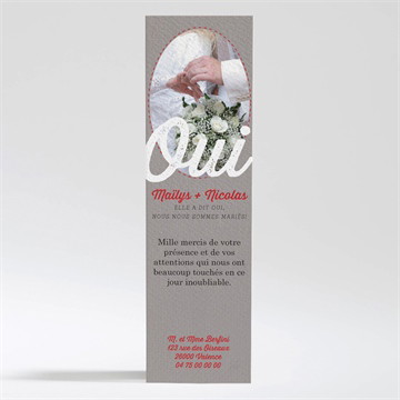 Remerciement mariage gris moderne