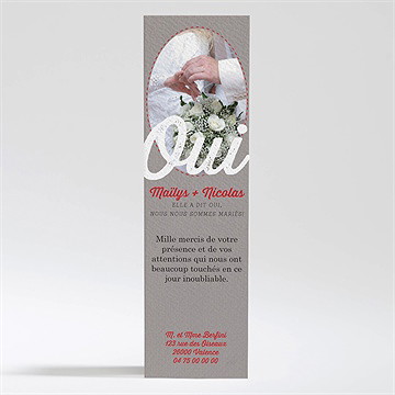 Remerciement mariage gris moderne