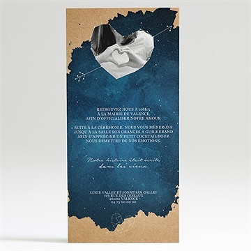 Faire-part mariage univers amour - Dos du faire-part