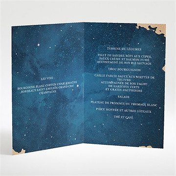 Menu mariage univers amour - Intérieur du menu