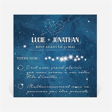 Carton réponse mariage univers amour